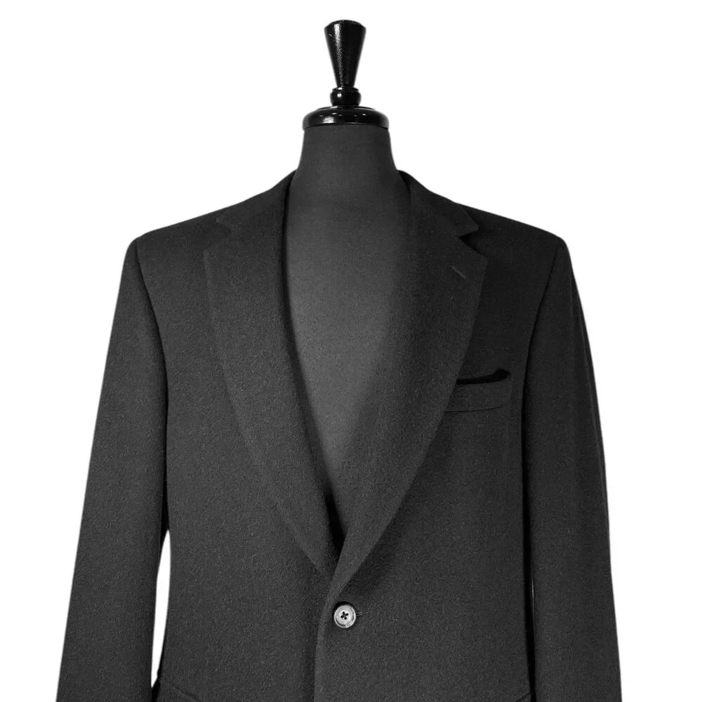 Jos. A. Bank Mens 42R Camel Hair Blazer Black 2 Button Sport Coat Jacket